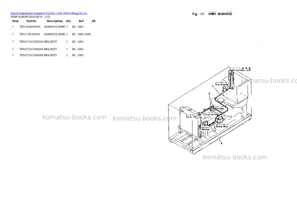 Komatsu EG125-1 S/N 1001-UP Parts catalog cover Page 6 Komatsu EG125-1 S/N 1001-UP Parts catalog cover Page 6
