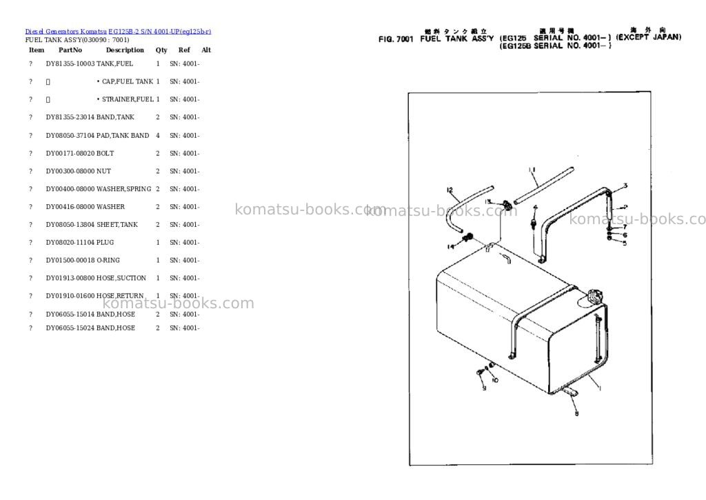 Komatsu eg125b-2 s/n 4001-up Parts catalog cover Page 9 Komatsu eg125b-2 s/n 4001-up Parts catalog cover Page 9