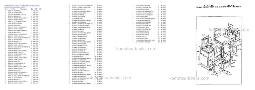 Komatsu eg125bs-2 s/n 4501-up Parts catalog cover Page 7 Komatsu eg125bs-2 s/n 4501-up Parts catalog cover Page 7