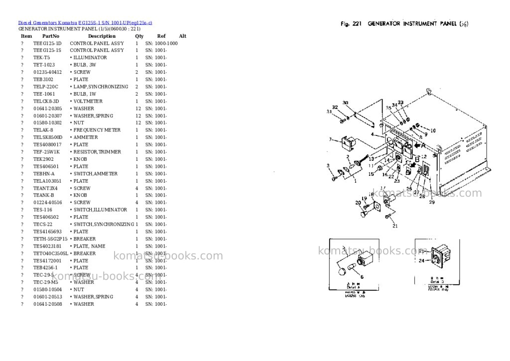 Komatsu eg125s-1 s/n 1001-up Parts catalog cover Page 10 Komatsu eg125s-1 s/n 1001-up Parts catalog cover Page 10