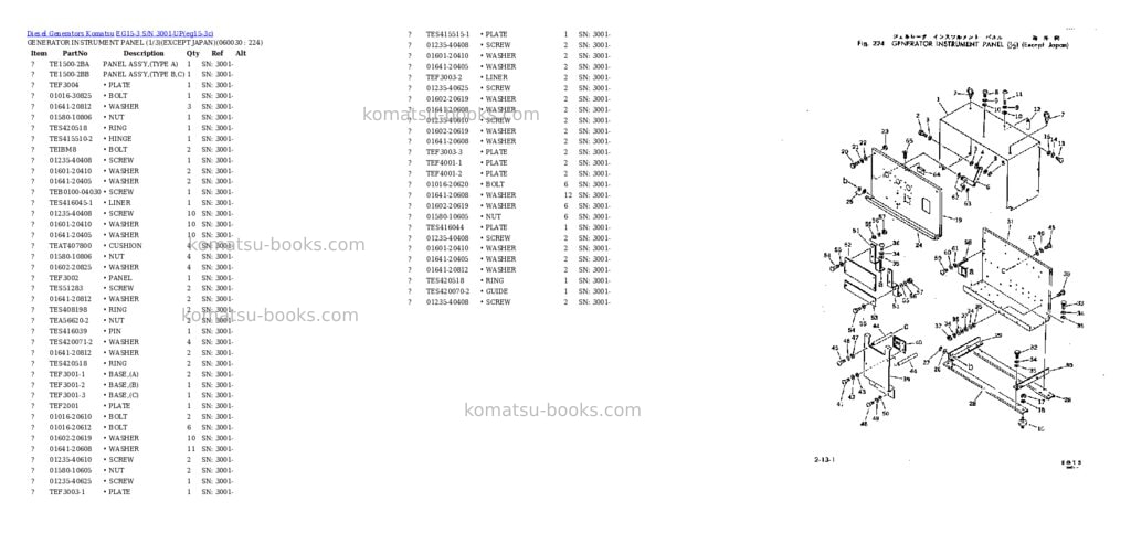 Komatsu eg15-3 s/n 3001-up Parts catalog cover Page 10 Komatsu eg15-3 s/n 3001-up Parts catalog cover Page 10
