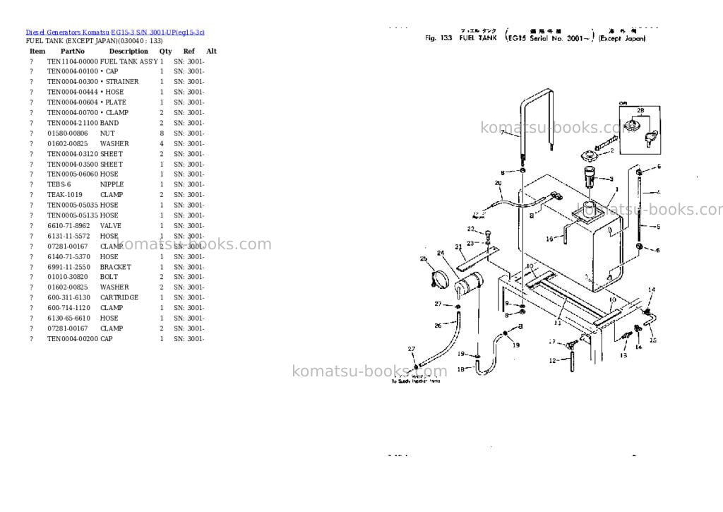 Komatsu eg15-3 s/n 3001-up Parts catalog cover Page 4 Komatsu eg15-3 s/n 3001-up Parts catalog cover Page 4