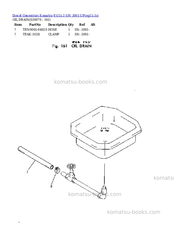 Komatsu eg15-3 s/n 3001-up Parts catalog cover Page 7 Komatsu eg15-3 s/n 3001-up Parts catalog cover Page 7
