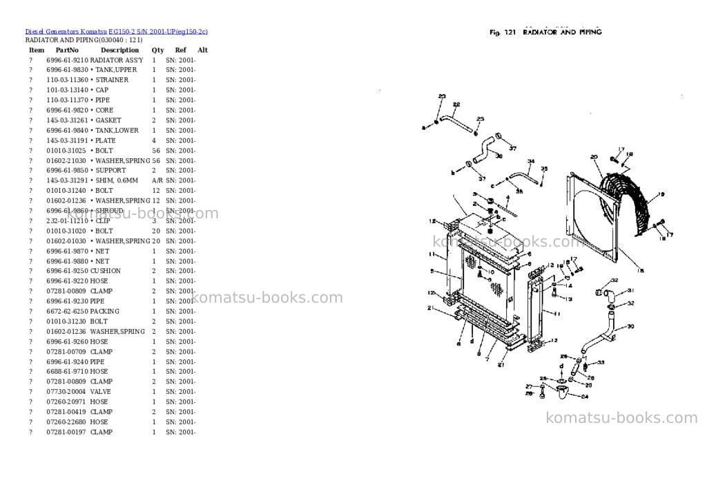 Komatsu EG150-2 S/N 2001-UP Parts catalog cover Page 3 Komatsu EG150-2 S/N 2001-UP Parts catalog cover Page 3