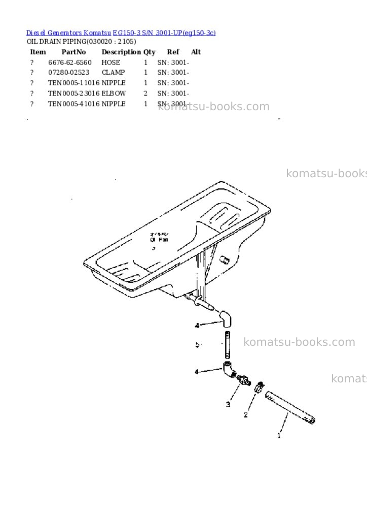 Komatsu EG150-3 S/N 3001-UP Parts catalog cover Komatsu EG150-3 S/N 3001-UP Parts catalog cover