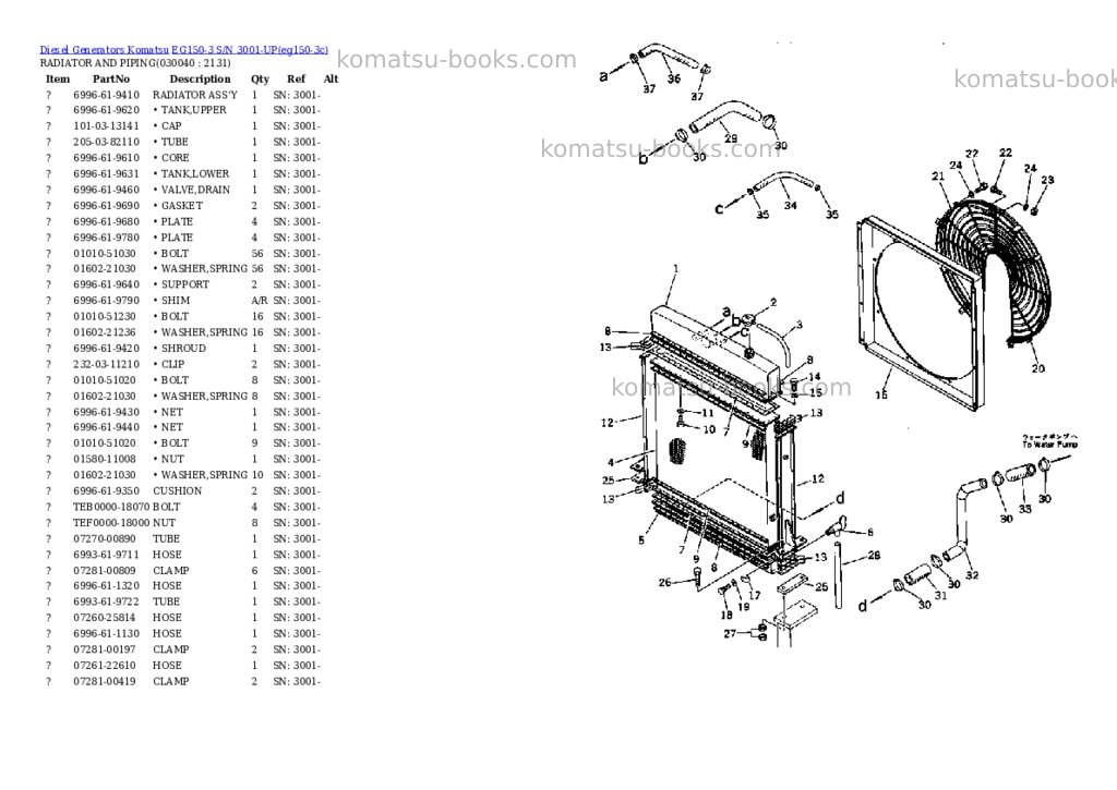 Komatsu EG150-3 S/N 3001-UP Parts catalog cover Page 3 Komatsu EG150-3 S/N 3001-UP Parts catalog cover Page 3