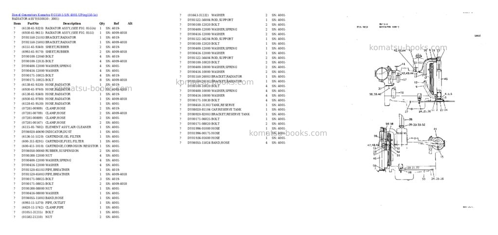 Komatsu eg150-5 s/n 4001-up Parts catalog cover Page 2 Komatsu eg150-5 s/n 4001-up Parts catalog cover Page 2