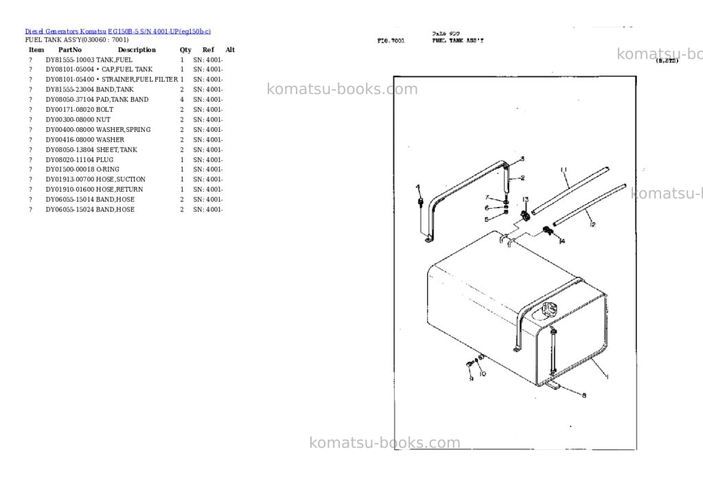 Komatsu EG150B-5 S/N 4001-UP Parts catalog cover Page 6 Komatsu EG150B-5 S/N 4001-UP Parts catalog cover Page 6