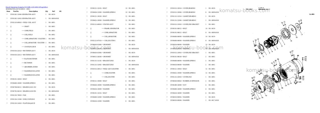 Komatsu eg150b-5 s/n 4001-up Parts catalog cover Komatsu eg150b-5 s/n 4001-up Parts catalog cover