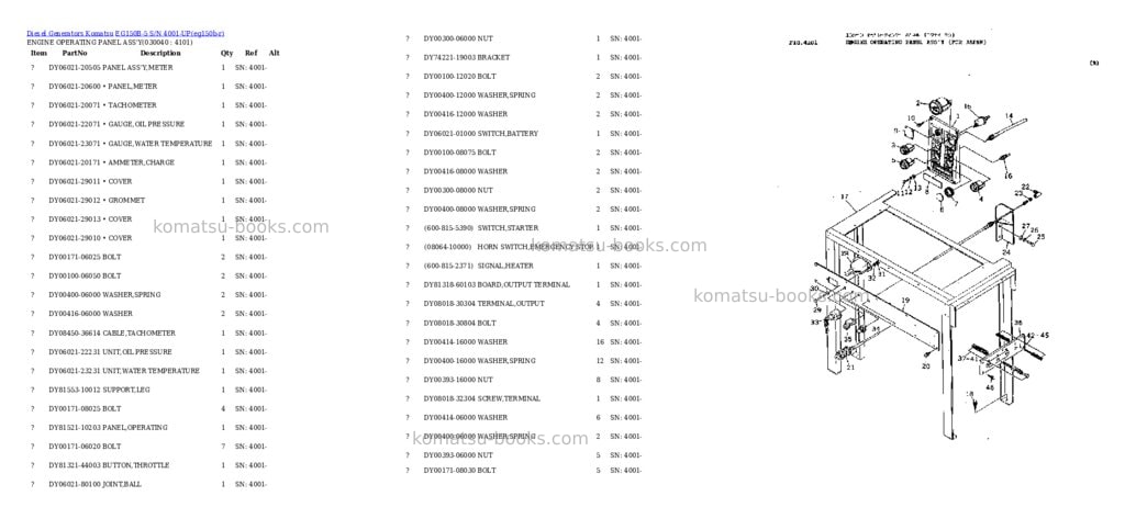 Komatsu eg150b-5 s/n 4001-up Parts catalog cover Page 4 Komatsu eg150b-5 s/n 4001-up Parts catalog cover Page 4