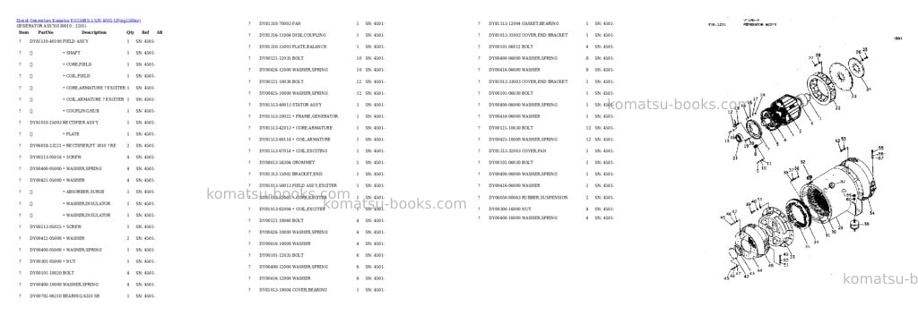 Komatsu eg150bs-5 s/n 4001-up Parts catalog cover Komatsu eg150bs-5 s/n 4001-up Parts catalog cover