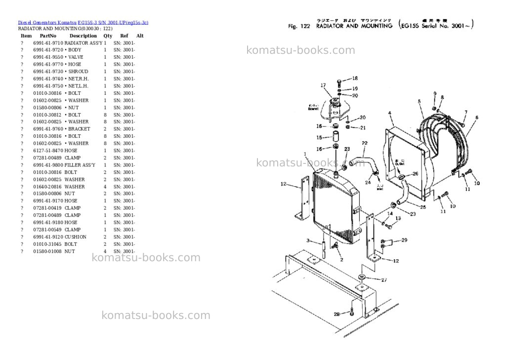 Komatsu eg15s-3 s/n 3001-up Parts catalog cover Page 3