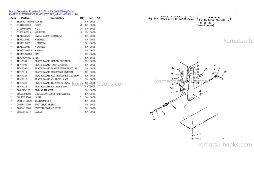 Komatsu eg15s-3 s/n 3001-up Parts catalog cover Page 6