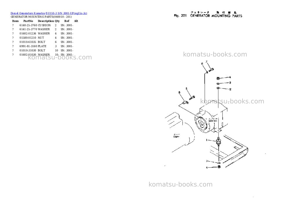 Komatsu eg15s-3 s/n 3001-up Parts catalog cover Page 8