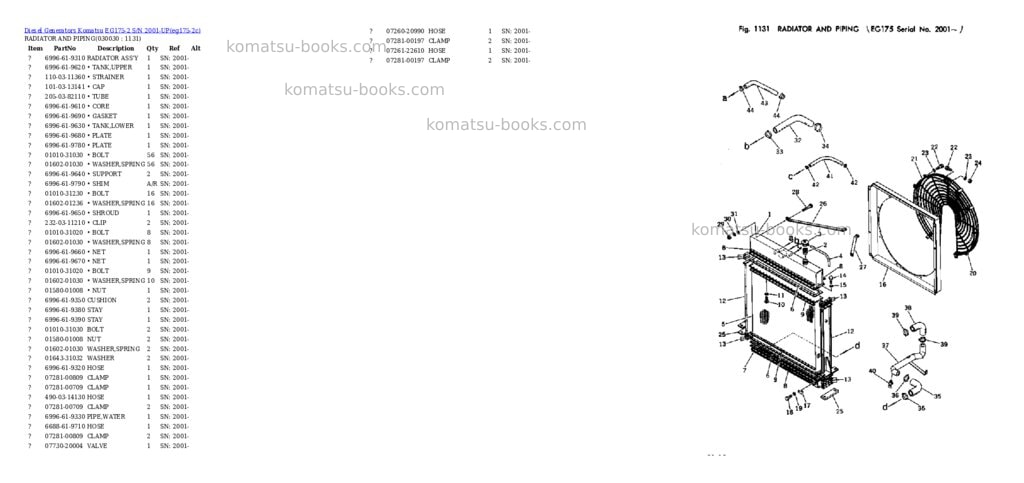 Komatsu EG175-2 S/N 2001-UP Parts catalog cover Page 2 Komatsu EG175-2 S/N 2001-UP Parts catalog cover Page 2