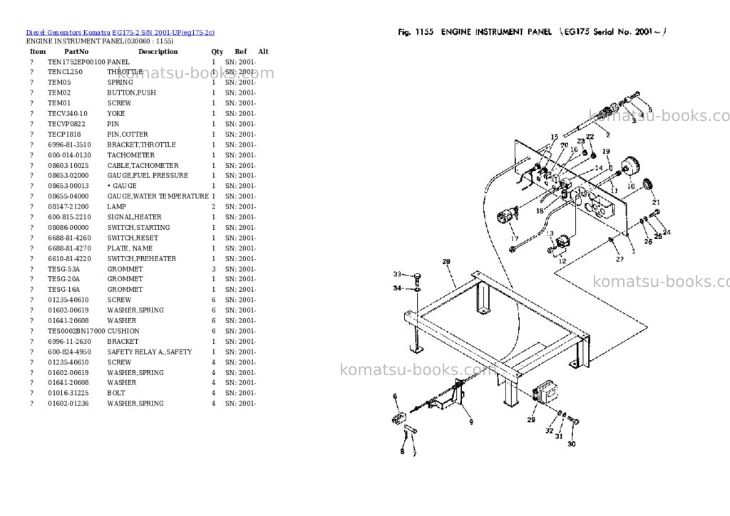 Komatsu EG175-2 S/N 2001-UP Parts catalog cover Page 5 Komatsu EG175-2 S/N 2001-UP Parts catalog cover Page 5