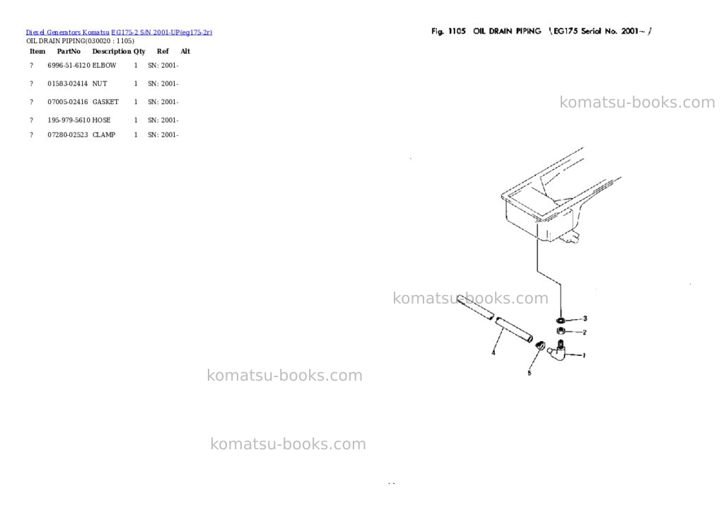 Komatsu eg175-2 s/n 2001-up Parts catalog cover Komatsu eg175-2 s/n 2001-up Parts catalog cover