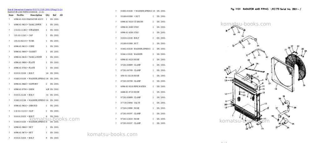 Komatsu eg175-2 s/n 2001-up Parts catalog cover Page 2 Komatsu eg175-2 s/n 2001-up Parts catalog cover Page 2