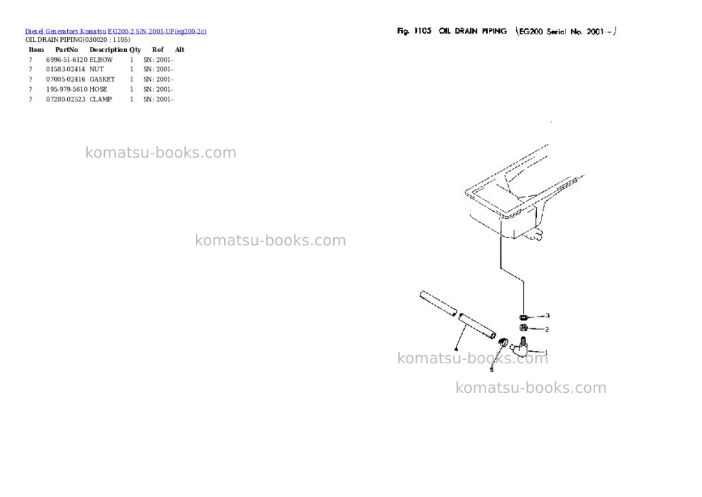 Komatsu EG200-2 S/N 2001-UP Parts catalog cover Komatsu EG200-2 S/N 2001-UP Parts catalog cover