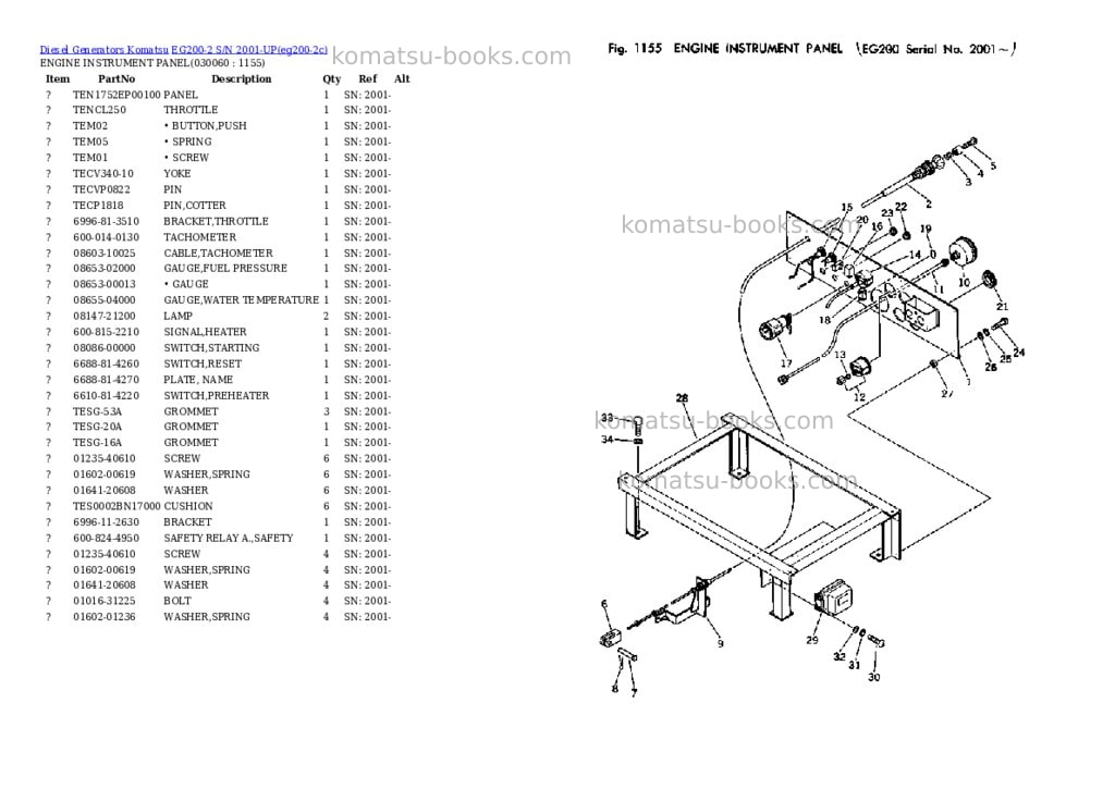 Komatsu EG200-2 S/N 2001-UP Parts catalog cover Page 5 Komatsu EG200-2 S/N 2001-UP Parts catalog cover Page 5