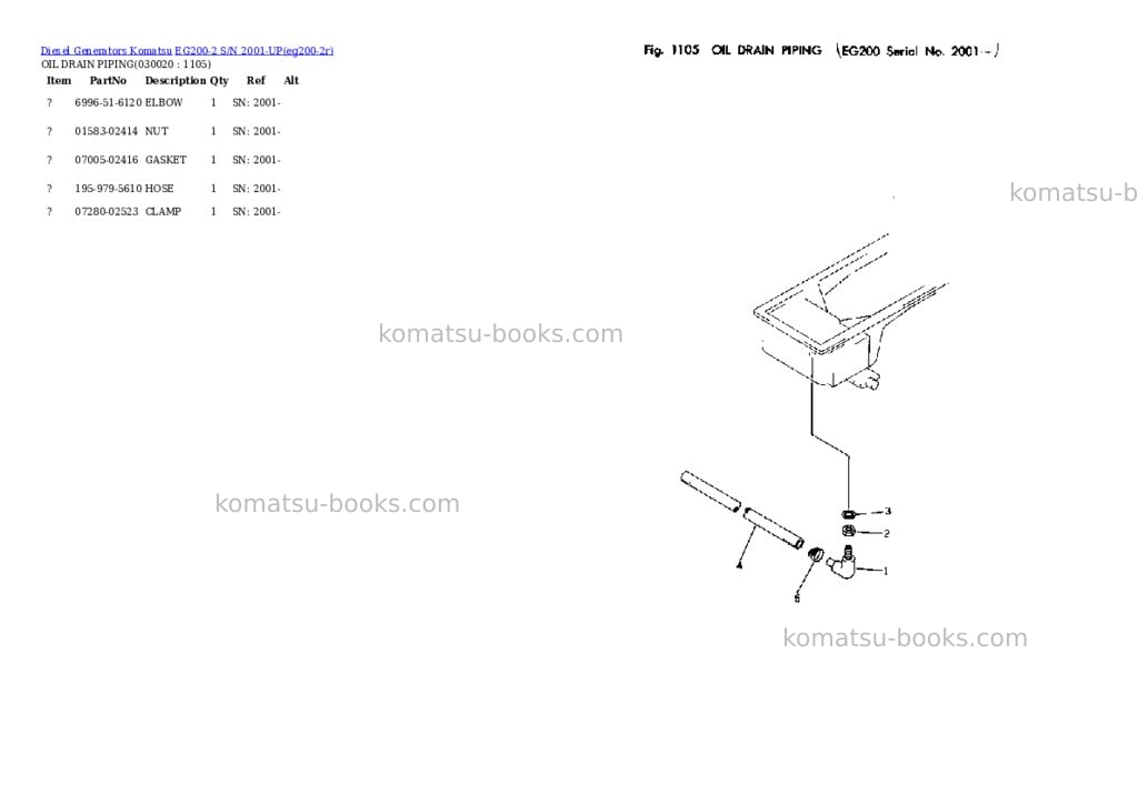 Komatsu eg200-2 s/n 2001-up Parts catalog cover Komatsu eg200-2 s/n 2001-up Parts catalog cover