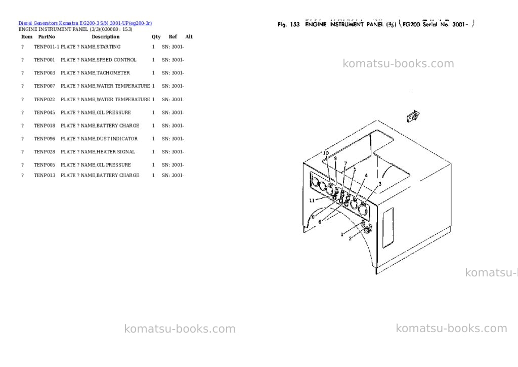 Komatsu eg200-3 s/n 3001-up Parts catalog cover Page 7 Komatsu eg200-3 s/n 3001-up Parts catalog cover Page 7