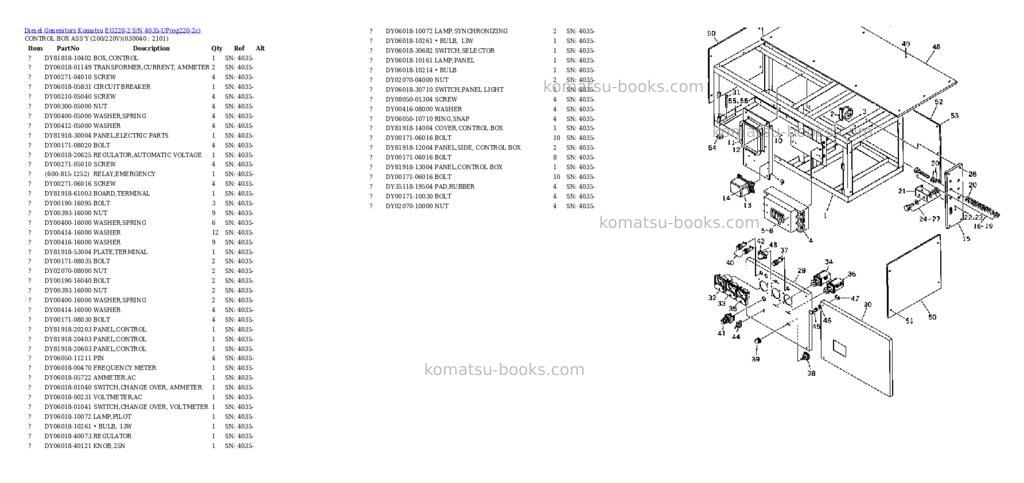 Komatsu eg220-2 s/n 4035-up Parts catalog cover Page 3 Komatsu eg220-2 s/n 4035-up Parts catalog cover Page 3