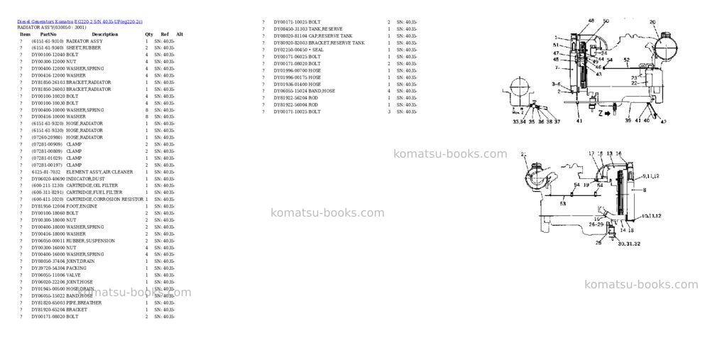 Komatsu eg220-2 s/n 4035-up Parts catalog cover Page 4 Komatsu eg220-2 s/n 4035-up Parts catalog cover Page 4