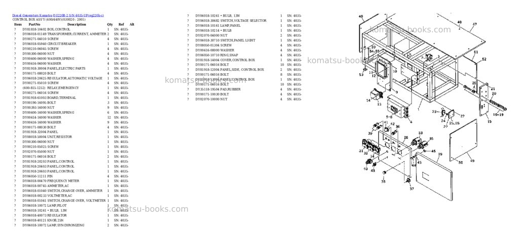 Komatsu EG220B-2 S/N 4035-UP Parts catalog cover Komatsu EG220B-2 S/N 4035-UP Parts catalog cover