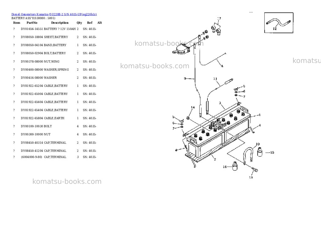 Komatsu eg220b-2 s/n 4035-up Parts catalog cover Page 7
