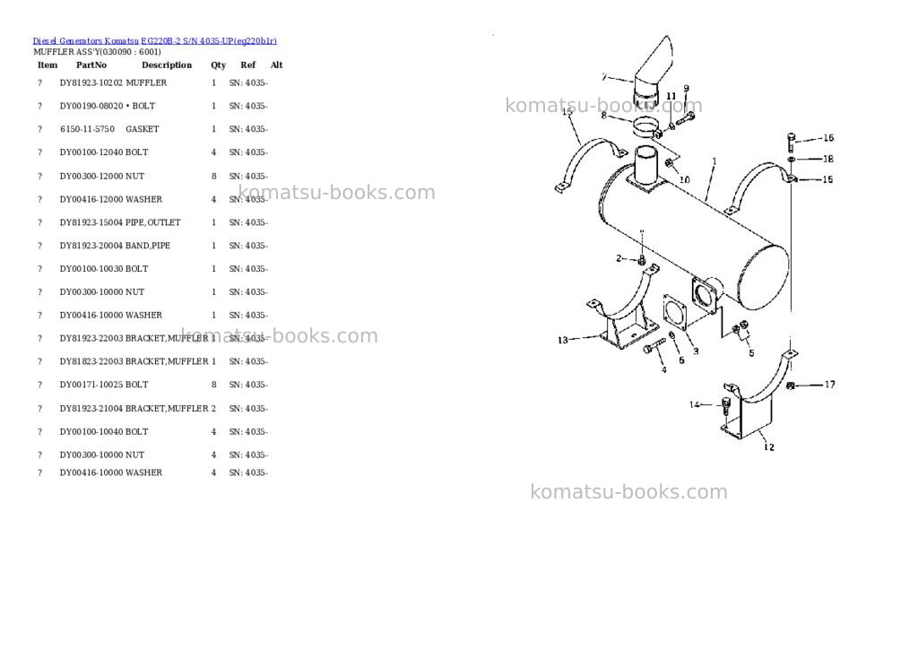 Komatsu eg220b-2 s/n 4035-up Parts catalog cover Page 8