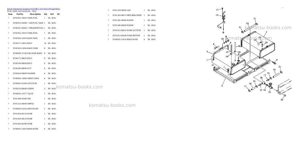 Komatsu eg220b-2 s/n 4035-up Parts catalog cover Page 9