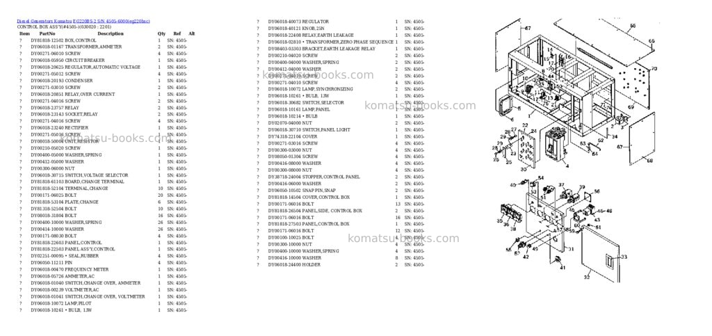 Komatsu eg220bs-2 s/n 4505-6000 Parts catalog cover Komatsu eg220bs-2 s/n 4505-6000 Parts catalog cover