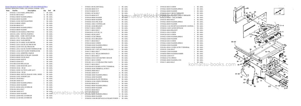 Komatsu eg220bs-2 s/n 4505-6000 Parts catalog cover Page 3 Komatsu eg220bs-2 s/n 4505-6000 Parts catalog cover Page 3