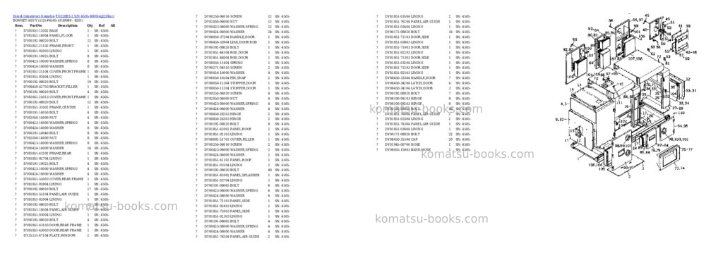 Komatsu eg220bs-2 s/n 4505-6000 Parts catalog cover Page 7 Komatsu eg220bs-2 s/n 4505-6000 Parts catalog cover Page 7