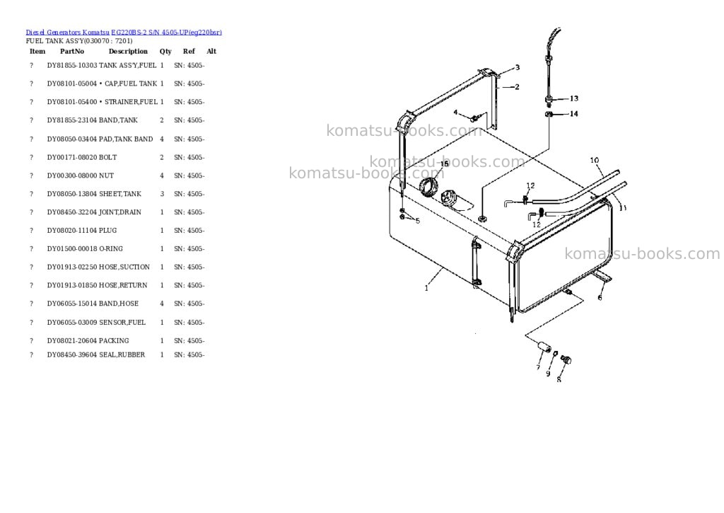 Komatsu eg220bs-2 s/n 4505-up Parts catalog cover Page 3 Komatsu eg220bs-2 s/n 4505-up Parts catalog cover Page 3