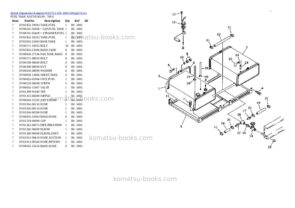 Komatsu EG275-2 S/N 5001-UP Parts catalog cover Page 10