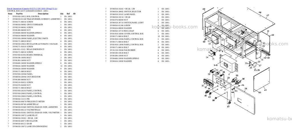 Komatsu EG275-2 S/N 5001-UP Parts catalog cover Page 2