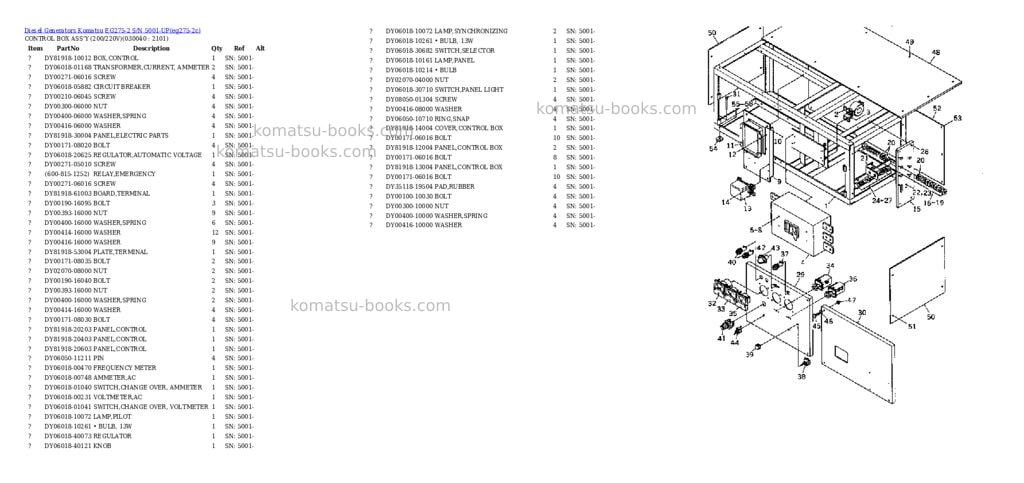 Komatsu EG275-2 S/N 5001-UP Parts catalog cover Page 4