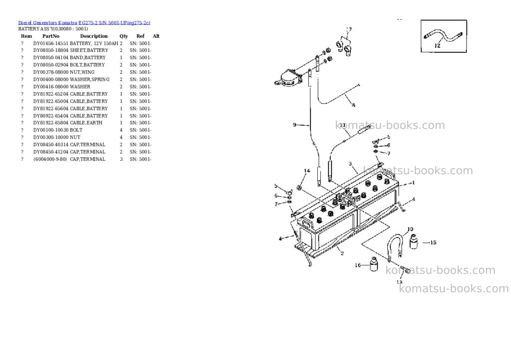 Komatsu EG275-2 S/N 5001-UP Parts catalog cover Page 8