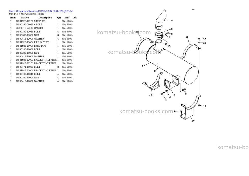 Komatsu EG275-2 S/N 5001-UP Parts catalog cover Page 9