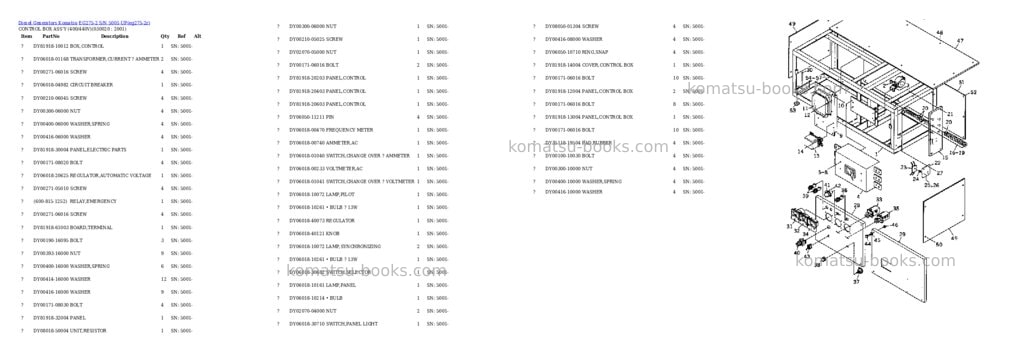 Komatsu eg275-2 s/n 5001-up Parts catalog cover Komatsu eg275-2 s/n 5001-up Parts catalog cover