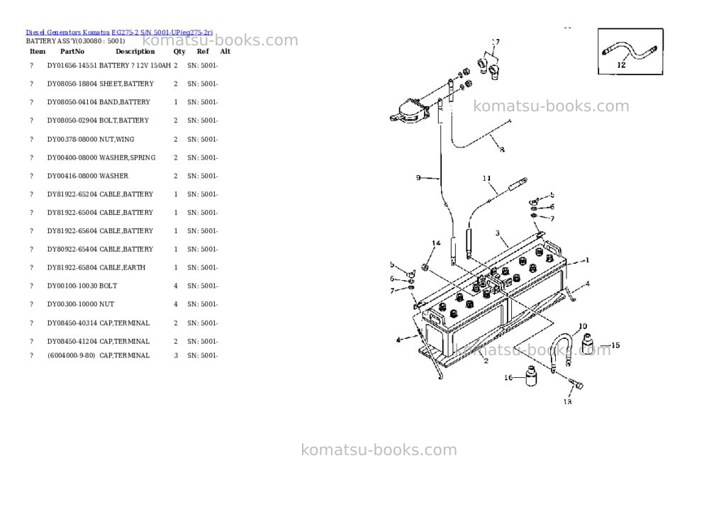 Komatsu eg275-2 s/n 5001-up Parts catalog cover Page 7 Komatsu eg275-2 s/n 5001-up Parts catalog cover Page 7
