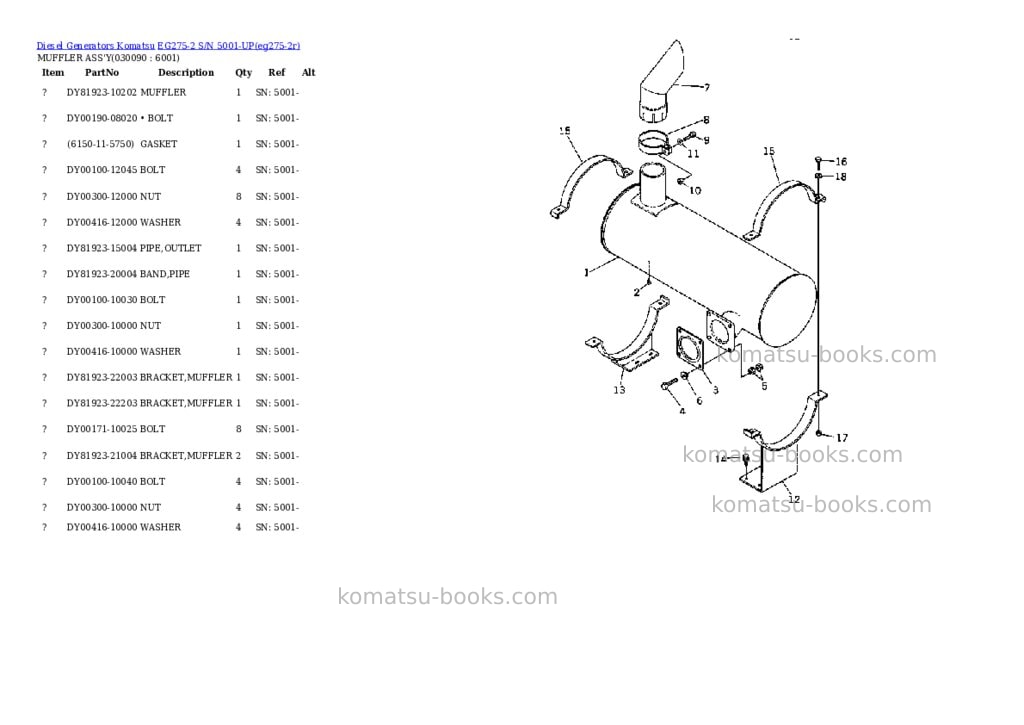 Komatsu eg275-2 s/n 5001-up Parts catalog cover Page 8 Komatsu eg275-2 s/n 5001-up Parts catalog cover Page 8
