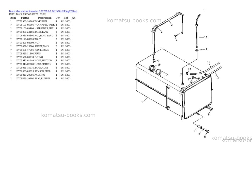 Komatsu EG275BS-2 S/N 5001-UP Parts catalog cover Page 6
