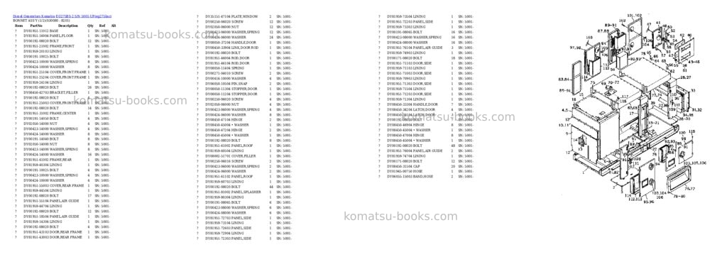 Komatsu EG275BS-2 S/N 5001-UP Parts catalog cover Page 7