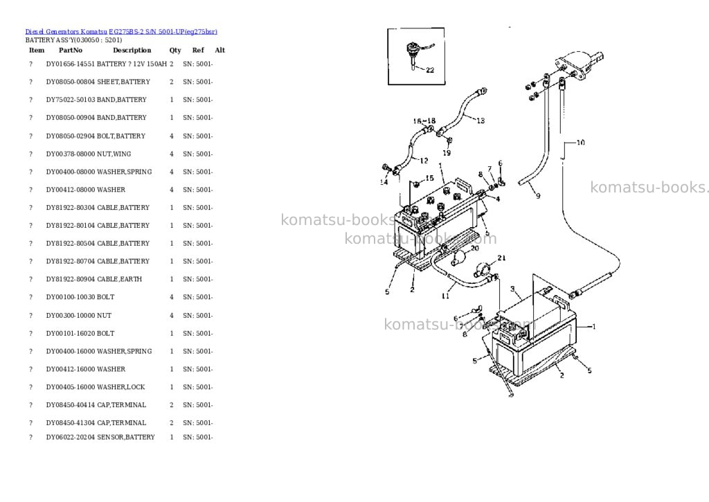 Komatsu eg275bs-2 s/n 5001-up Parts catalog cover Page 5