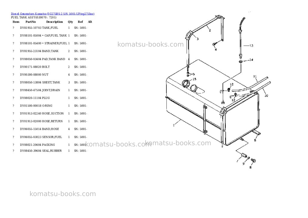 Komatsu eg275bs-2 s/n 5001-up Parts catalog cover Page 7