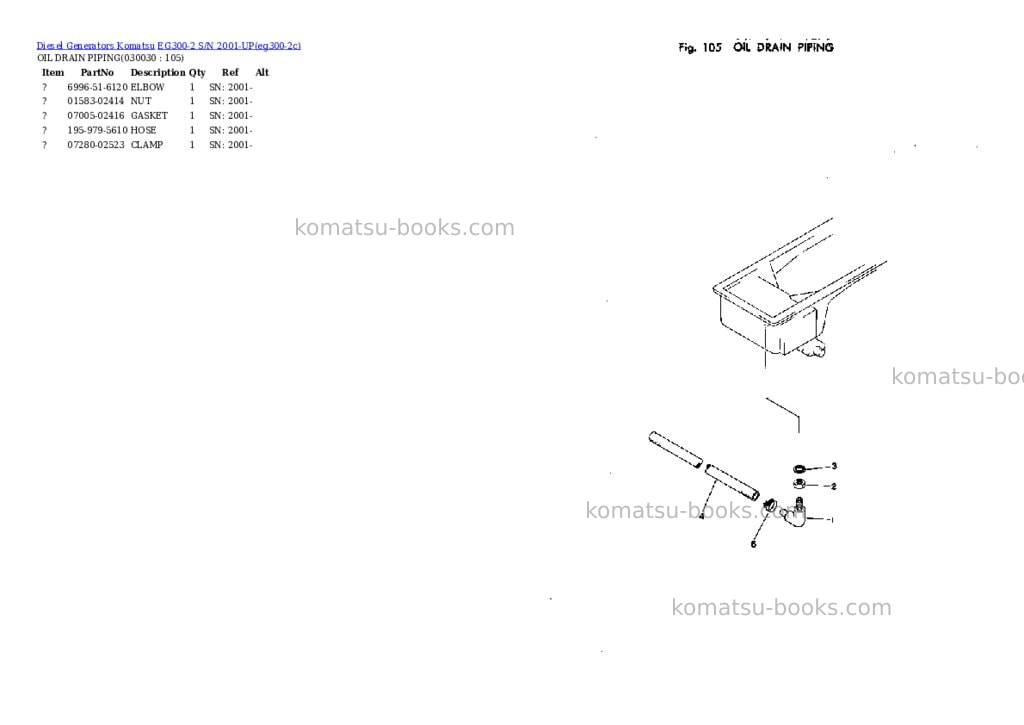 Komatsu EG300-2 S/N 2001-UP Parts catalog cover Page 2