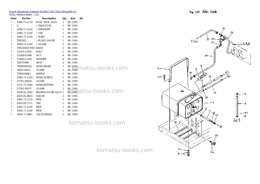 Komatsu EG300-2 S/N 2001-UP Parts catalog cover Page 5